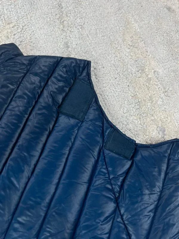 Vintage Ralph Lauren Women Navy Diamon Pattern Puffer Vest Hooded Full Zip Jacke – photo 6